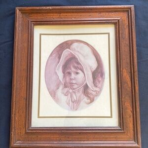Vintage Vel Miller Little Prairie Girl Framed Print 1970’s